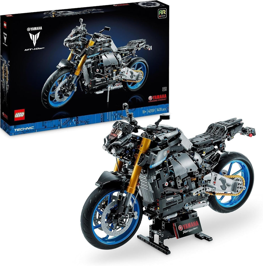 LEGO 42159 Technic Yamaha MT-10 SP Motorcykel modelsæt til voksne, autentisk 4-cylindret motorkøretøjsmodel, funktionelt styretøj og Ar-app, gave til mænd og kvinder byggesæt Besuche den LEGO-Store Technic Yamaha
