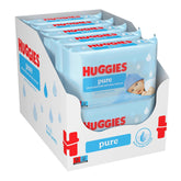 Huggies Pure Baby Wipes 18 Pack (1008 Wipes i alt) - 99% rent vand - Duftfri til skånsom rensning og beskyttelse - Naturlige servietter