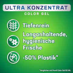 Persil Ultra Concentrate Color Detergent (2 X 65 vaske), højkoncentreret flydende vaskemiddel med Deep Clean Plus-teknologi mod de sværeste pletter Rufe Naty Shop Vaskemidler