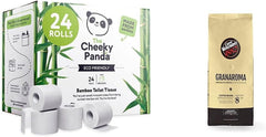 Shop Bulk Cheeky Panda Bamboo Toiletruller og Pampers Harmony Aqua Baby vådservietter æske, 720 servietter (15 x 48), skånsom hudbeskyttelse med 99 % vand
