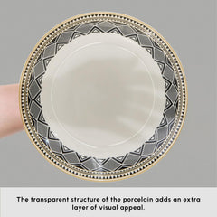 Karaca Globe - Frühstücksset & Geschirrset für 6 Personen mit Tassen, 26-teiliges Porzellan Geschirr Set mit Teetassen, Untertassen, Servierteller und Frühstücksgeschirr Teller Set - Weiß