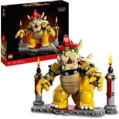 LEGO Super Mario The Mighty Bowser 3D Model Kit Stort samleobjekt, bevægeligt figursæt inklusive duellerende platform Fan Gaveidé Udstillingslokale Decor 71411 Byggesæt Besuche den LEGO-Store Singur