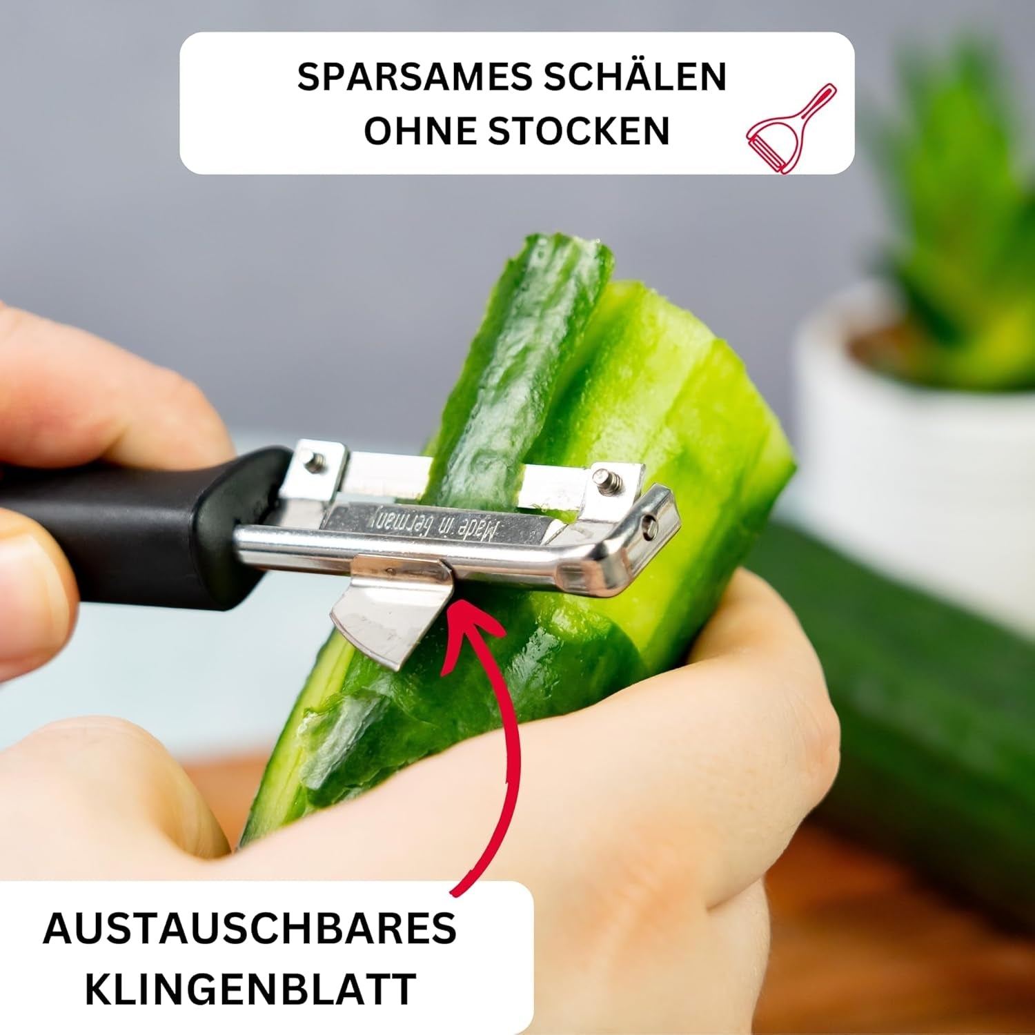 Westmark 29092270 Sparschäler Gallant, Pp/Tpe/Edelstahl, Schwarz / Rot, 16,5 X 3,7 X 2 Cm Peeler Naty Shop