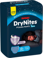 Huggies DryNites nattesengevædningsbleer, drenge 13-ca. 17 år (48-60 kg), 33 count (3x11), Jumbo månedlig pakke, XL trusser