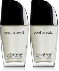 Wet n Wild Wild Shine neglelak, formaldehyd, toluen, phthalatfri, langtidsholdbar hurtigtørrende formel, mat topcoat (2 pakke)
