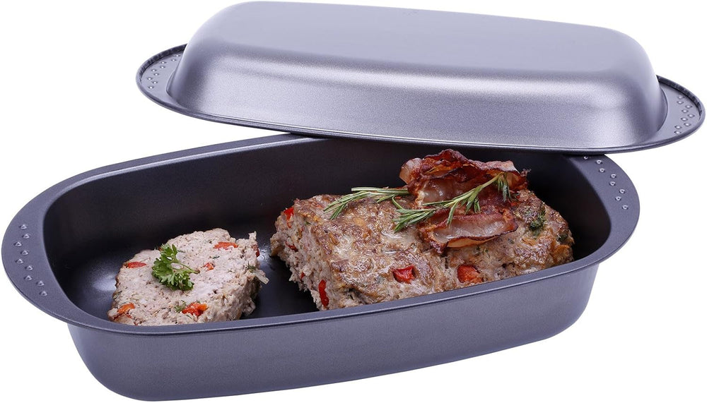 Chg 9942-04 Bratenform Mit Deckel, Antihaftbeschichte, Antracit-Metallic, 37 X 20 X 7 Cm Bageforme og plader Naty Shop