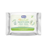 Chicco NaturalZ Protective Wet Wipes, Pakke med 20. Naturlig sommerbeskyttelse med citrongræs og eukalyptus, dag- og natbeskyttelse.