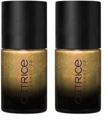 Neglelak Catrice MYSTIC FOREST, no. C01, guld, langtidsholdbar, stærkt pigmenteret, glødende, vegansk, mikroplastikfri, konserveringsmiddelfri, parfumefri, 2-pak (10 ml)