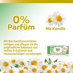 Sensitive babyservietter, 0% duft, 98% naturlig formel, der genopretter hudens pH-balance, friskhedsforsegling, 54 servietter