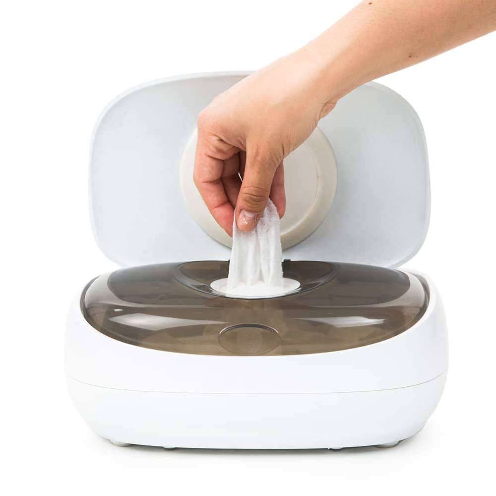 Încălzitor de șervețele Prince Lionheart EVO pentru șervețele umede de unică folosință pentru bebeluși, cu lumină de noapte încălzitoare, cu sistem Ever-Fresh (adaptoare UE), 1 bucată (1 pachet)