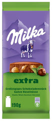 Hele hasselnødder med chokolade Milka Extra - Alpine mælkechokolade med sprøde hele hasselnødder - 12 x 190g