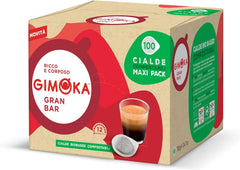 Gimoka Kompostierbare Kaffeepads, Gran Bar Intenso Kaffeemischung, Intensität 12-100 Pads - Kompatibel mit ESE System Papier Pads 44 mm