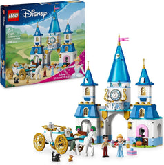 LEGO Ç€ Disney Princess Castle Askepot og hestevognen, Sæt til piger fra 6 år og opefter, Fantastisk Legetøj med Prinsesse Askepot og Prince Charming Mini Dukker, Gaveidé til Disney Fans 43275 Byggesæt Beuche den LEGO-Store standardtitel