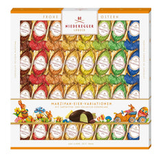 Niederegger | Marcipanæg | 1 x 400g | Varianter: Klassisk, Mælkechokolade, Appelsin, Karamel Crunch, Ananas, Æble, Espresso og Pistacie | Dækket med mørk og mælkechokolade | påske gave