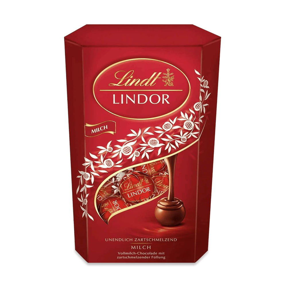 Lindt Chokolade | Mælkechokolade kegle LINDOR | 500g | 38 mælkechokoladekugler med smelte-i-mund-fyld | Chokolade gave