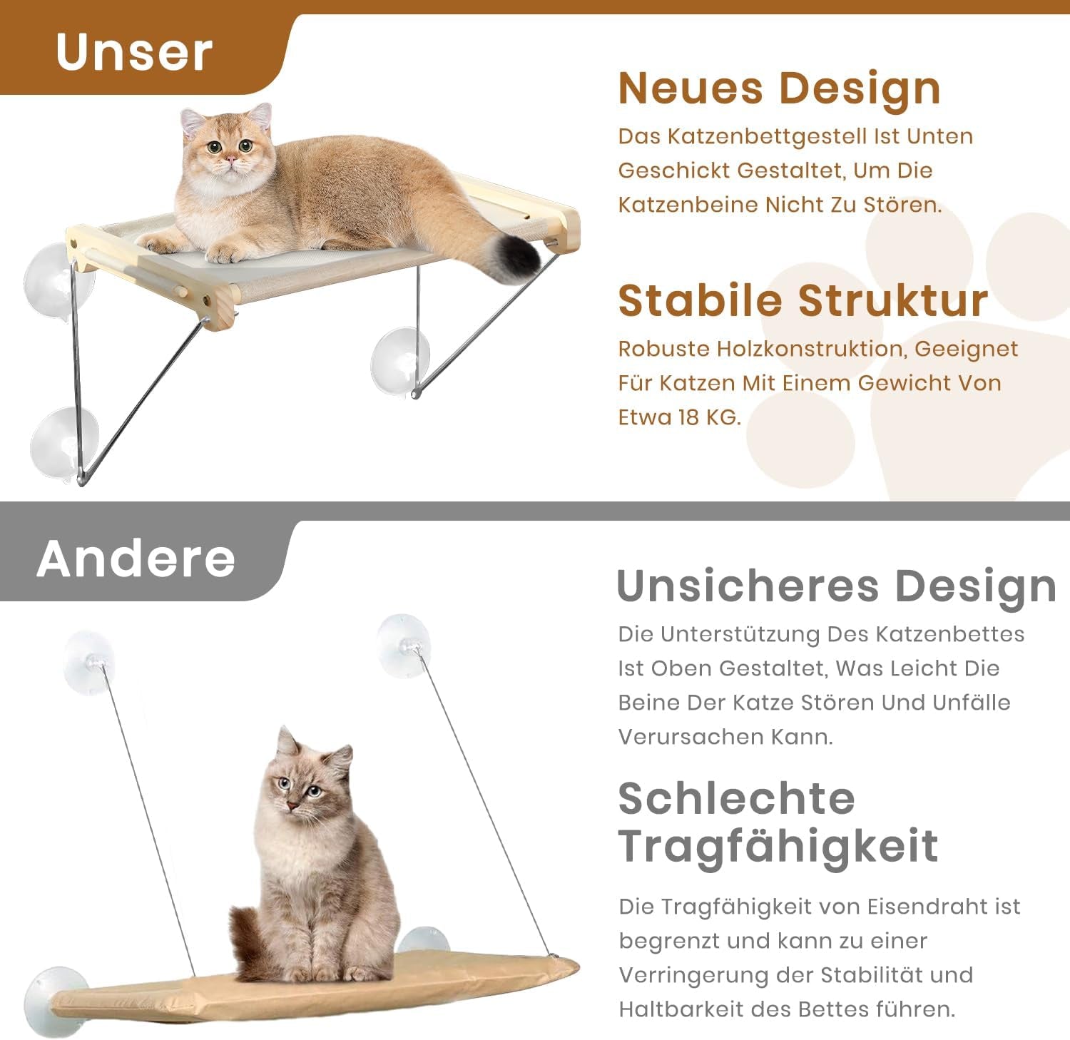 Pat pentru pisici la fereastră, șezlong pentru pisici cu o capacitate de încărcare de până la 18 kg, hamac pentru pisici, șezlong de perete pentru pisici, platformă pentru pisici, raft pentru pisici pentru dormit, joacă, cățărat și relaxare