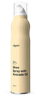 Vilgain Ghee Spray med Avocadoöl | Laktosefri, zum Kochen & Backen | Rauchpunkt 195°C, herzgesund, BRC-zertifiziert | Ideel til laktosefølsomme mennesker Geschmacks-Harmonie, 200ml