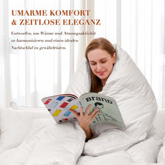 Dundyne 135X200 Alle årstider 100% bomuld 4 årstider Dyne 135X200 Med gåsedun og fjer Høj Fluffy 3D Baffelboks Medium Varme Dyner & dyner Naty Shop