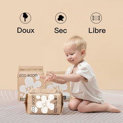 ECO BOOM Bamboo Babybleer - Størrelse 6 (20 kg), Plantebaserede Pull-Up bleer (17 stk) - Premium økologiske, parfumefri, hudvenlige, superabsorberende