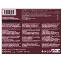 Kirsebær i rom – 220 g – 8 mørk chokolademønter med kirsebær og romgele – Marcipanspecialitet med frugt og alkohol – Chokolade med alkohol – Gaveidé