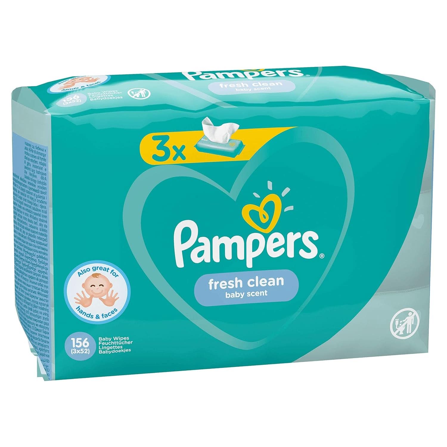 Pampers Fresh Clean, Șervețele pentru bebeluși, 52 bucăți Servetele Umede Bebelusi Naty Shop