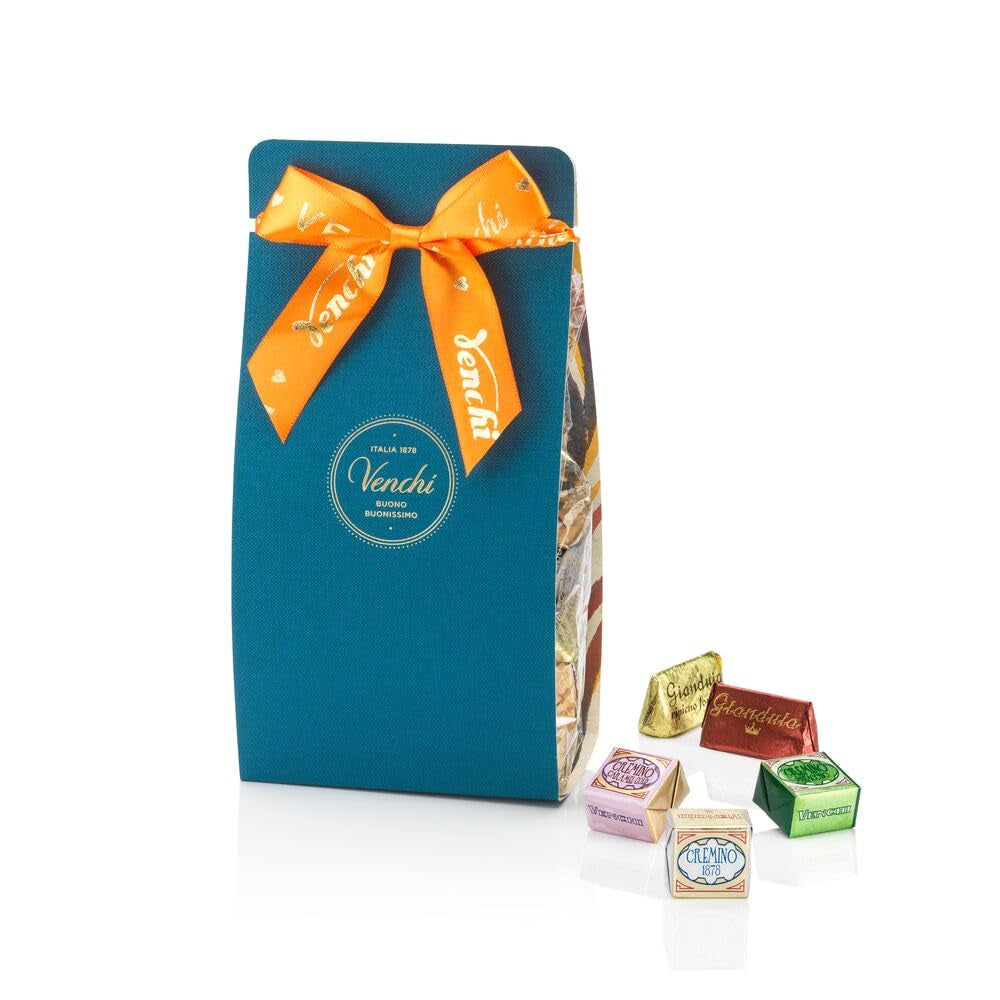 Venchi – Murrine Collection – Gaveæske med diverse Cremino og Gianduiotti chokolader, 411 g – Med BGB Piemonte hasselnødder – Gaveidé – Glutenfri