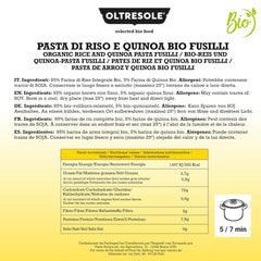 - Bio-Reis- og Quinoa-Pasta glutenfrei, Fusilli-Format - glutenfreie Pasta mit Vollkornreismehl og Weisser Quinoa aus biologiske Anbau, vegansk, Packung med 3 Packungen à 350 g