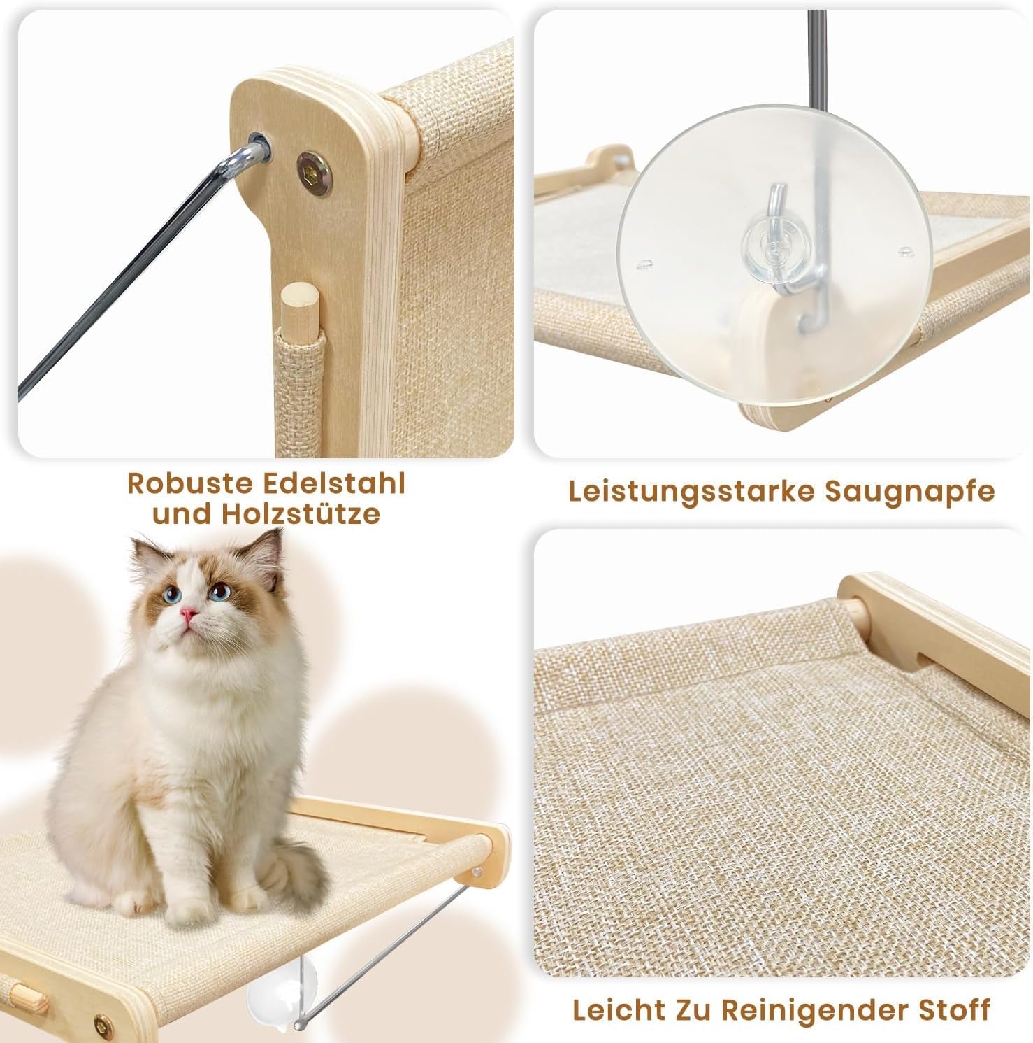 Pat pentru pisici la fereastră, șezlong pentru pisici cu o capacitate de încărcare de până la 18 kg, hamac pentru pisici, șezlong de perete pentru pisici, platformă pentru pisici, raft pentru pisici pentru dormit, joacă, cățărat și relaxare