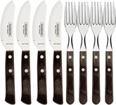 Tramontina PIZZA Besteck, 8-Tlg Set, Für 4 Personen, Rostfreier Edelstahl, Fsc-Zertifizierte Holzgriffe, Spülmaschinenfest Kitchen Naty Shop