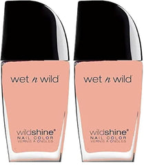 Wet n Wild Wild Shine Neglelak, Formaldehyd, Toluen og Phthalat Fri, Langvarig Hurtig Tørr Formel, Tickled Pink (2 Pack)