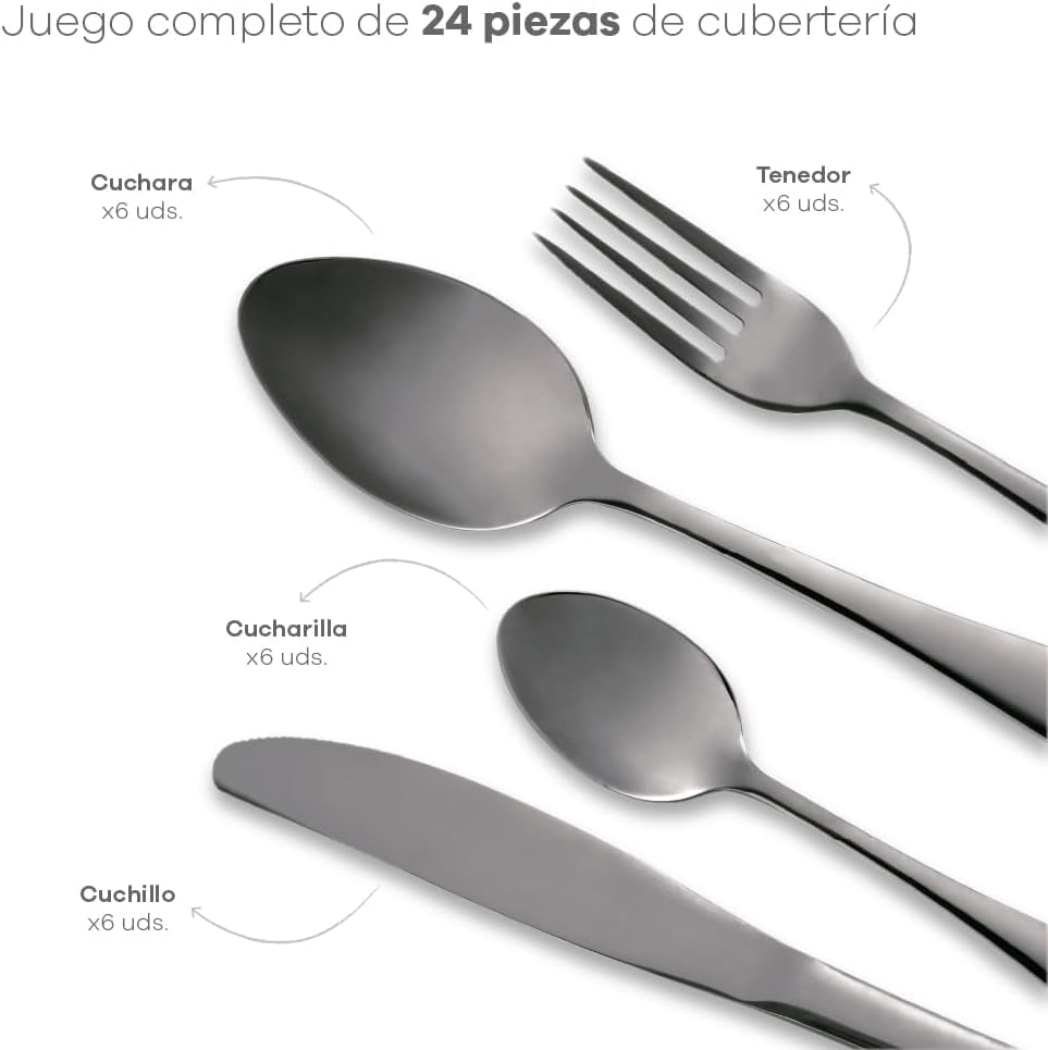 BERGNER MUNICH - Set de tacâmuri din oțel inoxidabil din 24 de piese Bucatarie Naty Shop