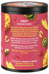 Ostmann Gewürze - Let's Do Spicy Fruits | Würzmischung für süßes Obst skabt af Lalaleluu | scharfes Obst-Topping med Chili og Pfeffer, lecker auf Apfel eller Mango | 70 g i Metalldose genbrugsbar