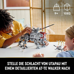 LEGO Star Wars At-Te Walker mobilt legetøjsmodel minifigursæt med 3 klontroopers, kampdroider og dværgedderkop-droid 75337 byggesæt Besuche den LEGO-Store