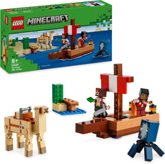 LEGO Minecraft Piratskibsrejsen Blæksprutte- og kamelpiratfigur Legetøjsskibsbygning Rollespilsgave til drenge og piger 8 år 21259 Byggesæt Besuche den LEGO-Store Standardtitel