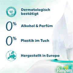 Pampers Harmony Aqua Baby vådservietter, æske, 1440 servietter (15 x 96), skånsom beskyttelse til sart hud med 99 % vand