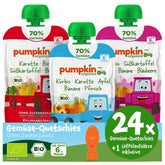 Pumpkin Organics 24Pack, økologisk vegetabilsk puré, uden tilsat sukker, til babyer fra 6 måneder, 24 x 100 gram Mor og Barn Naty Shop 24 x 100 gram