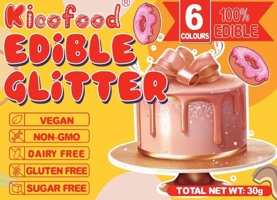 Glitter comestibil, set 6 nuante, 5 grame Glitter Naty Shop