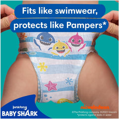 Pampers (gammel version), Splashers engangsbadeshorts - størrelse 5/6 (14 kg+) - Æske med 8 pakker med 10 stk.