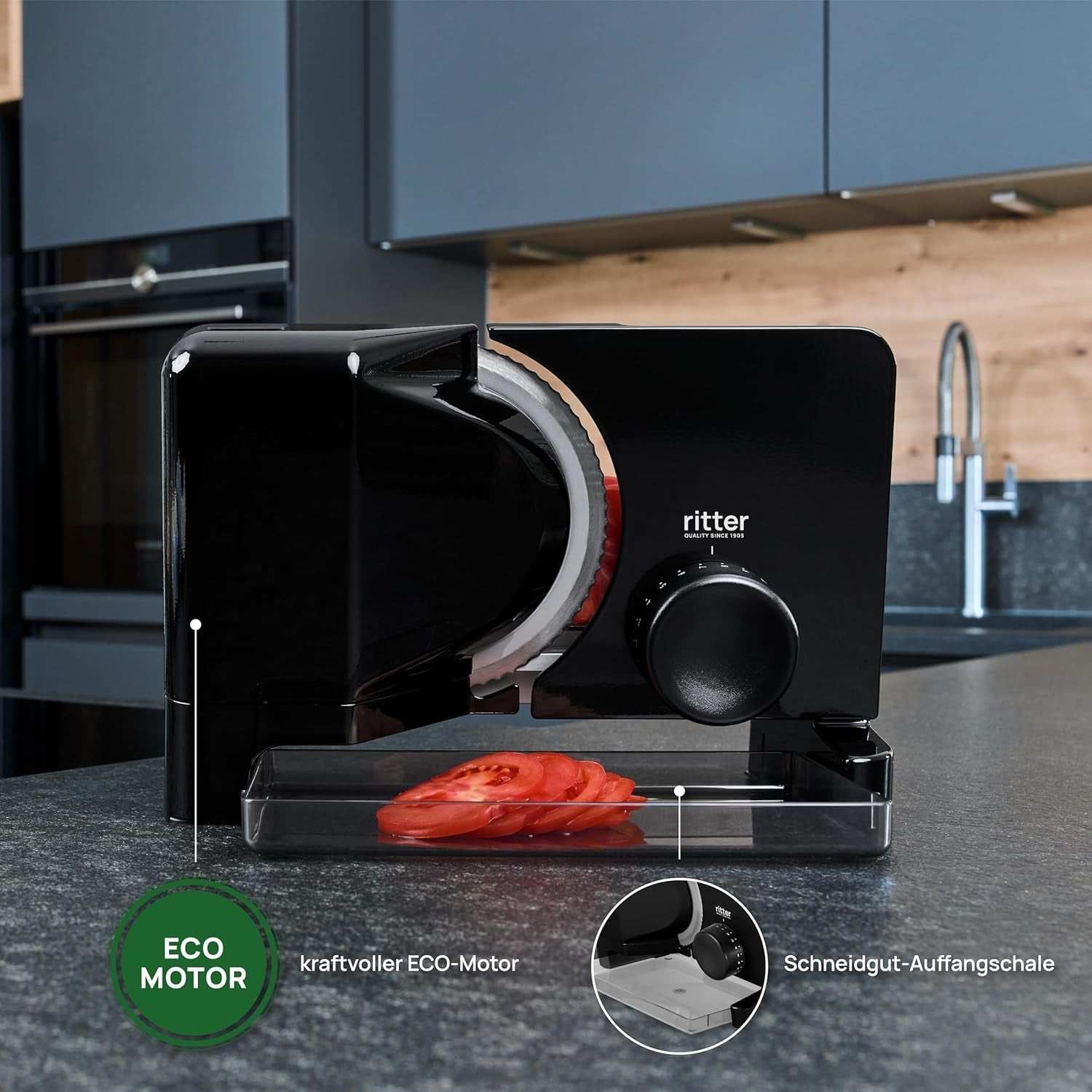 Ritter E 16 Duo plus Mașină electrică multifuncțională de feliat și tăiat din metal cu motor ecologic, fabricată în Germania Rasnite si Feliatoare Naty Shop