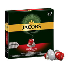 Kaffeekapseln Lungo Classico, Intensität 6 von 12, 20 Nespresso®* kompatible Kapseln, 10 x 20 & Kapseln Espresso Classico, Intensität 7,100 Nespresso®* kompatible Kaffeekapseln, 10x10 Getränke