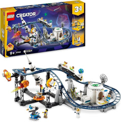 LEGO 31142 Creator 3-i-1 Space Rollercoaster Legetøjssæt til småbørn med funktionelle vogne, konverteres til fritfaldstårn eller karrusel med raketter og glødende klodser Byggesæt Besuche den LEGO-Store Single