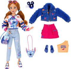 Disney ILY 4EVER Fashion Dolls Stitch cu păr roșcat 11.5" înălțime cu 13 puncte de articulare, două ținute complete Mix-And-Match și inel Mickey strălucitor pentru tine! Papusi Naty Shop