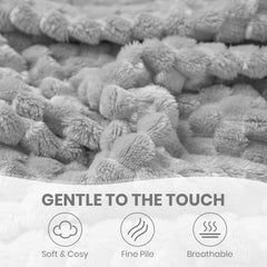 Good Nite Comfort Tæppe Fluffy Blanket 150 X 200 cm Blødt Microfiber Sengetæppe Sofa Tæppe Comfort Tæppe Varmt Fleece Tæppe til Sofa og Seng Soveværelse Kontor Grå God Nite Senge og Tæpper