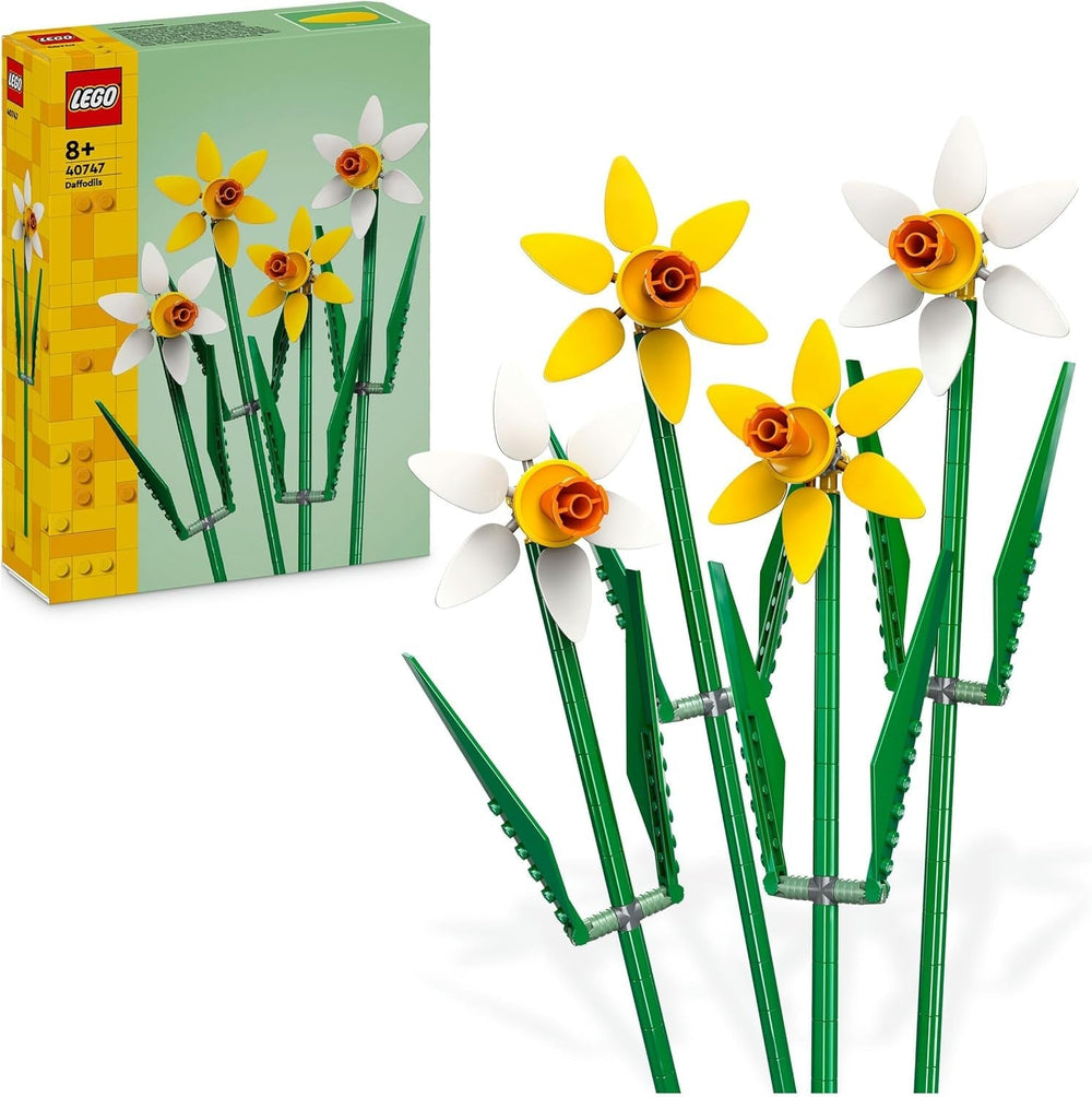 Påskeliljer LEGO Botanicals - Påskegaver til piger og drenge - Kunstige blomster til børn - Blomsterbuket som dekoration til værelse eller kontor - Gave til kvinder - 40747 Byggesæt Besuche den LEGO-Store Single