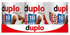 Ferrero duplo Large Pack - Chokoladebarer med fin nougatcreme, sprød oblat og fin mælkechokolade - Karneval og fastelavnsslik - 15 pakker med 18 individuelt indpakkede barer