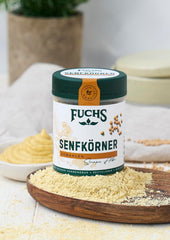 Fuchs Gewürze - Senfkörner gemahlen - für die Zubereitung von Rubs, zum Verfeinern von Suppen og Saucen - naturlige ingredienser - 45 g i wiederverwendbarer, genbrugsbarer Dosis