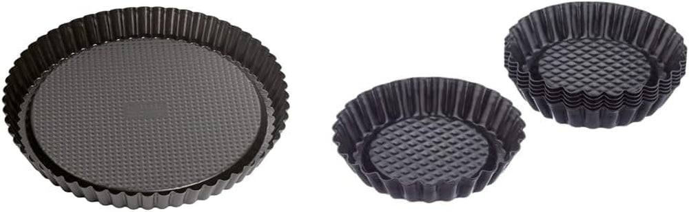 ORIGINAL KAISER Classic Obstbodenform 28 Cm, Obstkuchenform, Gleichmäßige Bräunung & Classic Mini Torteletts 6 Stück, Tartelette Förmchen 10 Cm, Tarteform Klein, Tortelettförmchen Antihaftbeschichte Bageforme og plader Naty Shop