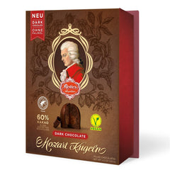 Bile Reber Mozart cu ciocolată neagră, pachet de 6 cu marțipan și nuga, vegane - 1 x 120 g