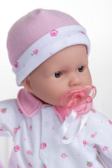 JC Toys La Baby kaukasisk babydukkesæt - 28 cm blød vaskbar dukke, aftageligt lyserødt outfit med hat, tæppe og sut, til 12 måneder og derover Dukker Naty Shop