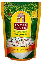 INDIA GATE Sella Basmati-ris, forkogt (fra Indien, fin langkornet), aromatiseret, bulkpakning - 1 pakke (1 x 1 kg)